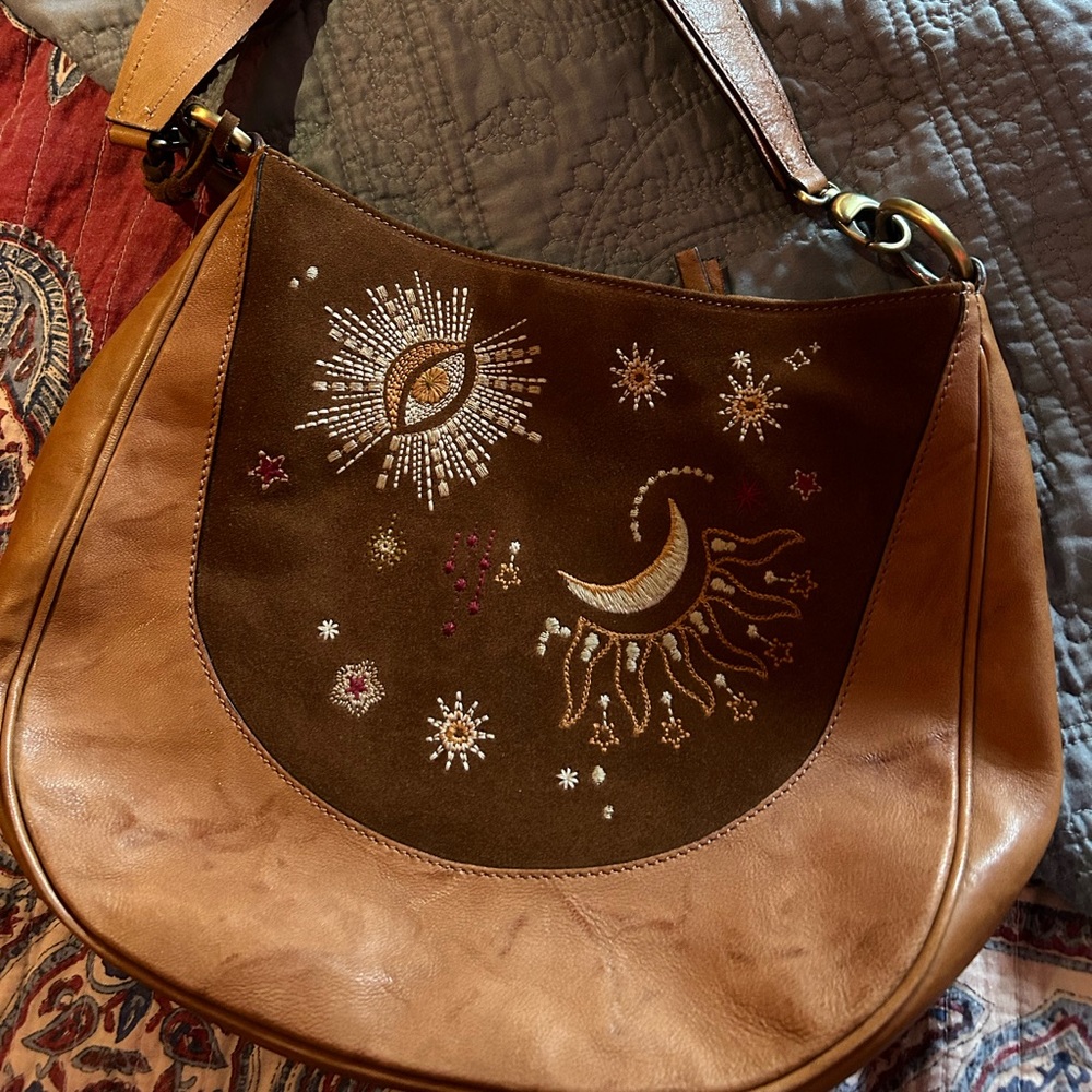 Leather handbag long strap also included